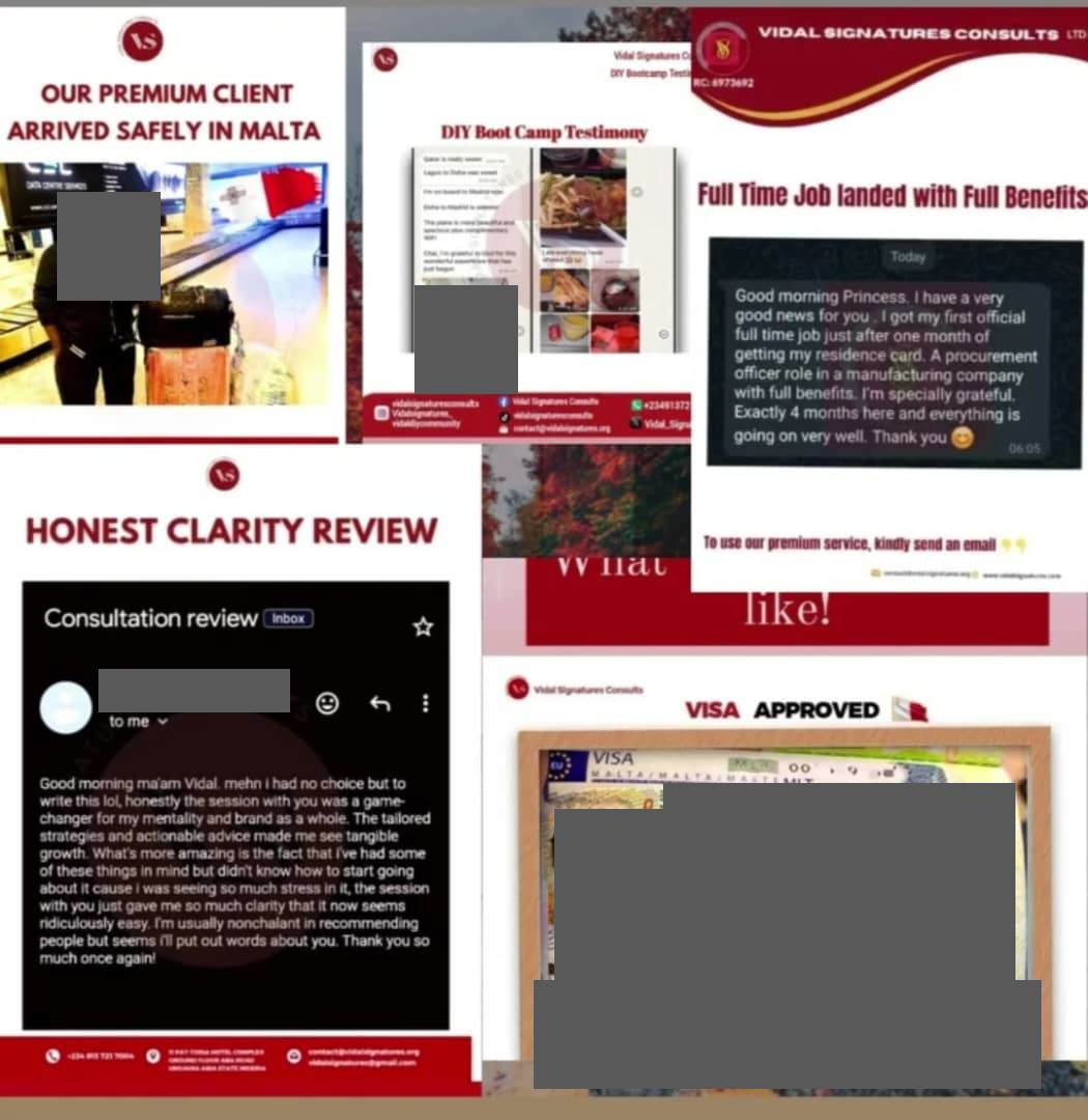 Privacy-redacted client relocation, work, boot camp, and clarity session results